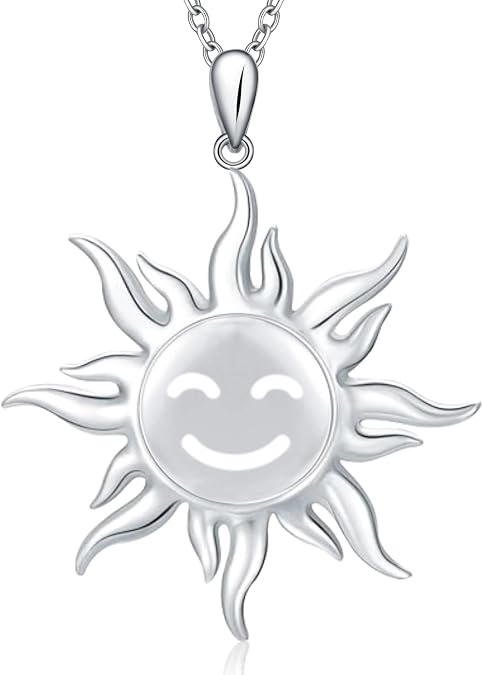 Sun Necklace for Women, Sun Pendant Necklace for Women, Silver Necklace Jewelry for Birthday Party Gifts