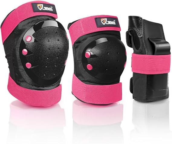 JBM Adult & Kid Knee Pads Elbow Pads and Wrist Guards for Roller Inline Skating Scootering Skateboarding