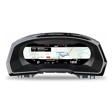 Digital Dash, Automotive Replacement Instrument Panel Gauges, Speedometer Instrument Cluster Replacement for VW Caddy 03-10 Years, Digital Cluster Instrument Speedometer - 10.25 inch