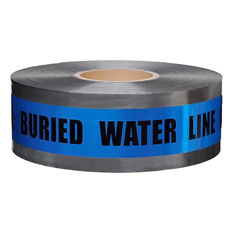 Presco Underground Detectable Tape, 3 in. x 1000 ft. (Blue/Black Caution Buried Water LINE Below)