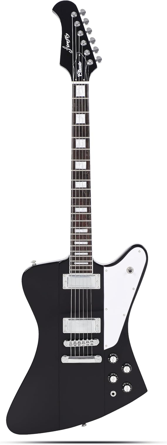 Firefly FFDB Solid Body Electric Guitar,Mahogany Guitar body,Stainless steel and ball end frets,rosewood fretboard(Black Color)