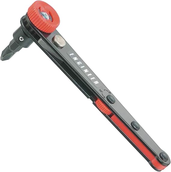 ENGINEER DR-05 Offset Ratchet Screwdriver Ideal for work in a narrow space, Quick Rotation Knob (Made in Japan)