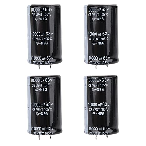 Electrolytic Capacitor, Audio Electrolytic Capacitor Electronic Component for DC Coupling Bypassing Fitering Tuning Loops Energe Conversion Control Circuits 10000uF 63V 30x50mm 4pcs