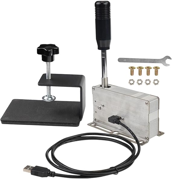 USB Sequential Shifter Handbrake Professional PC Game Accessories Wheel Parts Convenient Easy to Use Gear Shifter Gearshift, Black