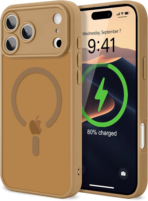 LAPOPNUT for iPhone 17 Pro Max Case Magnetic Translucent Cover,Coffee