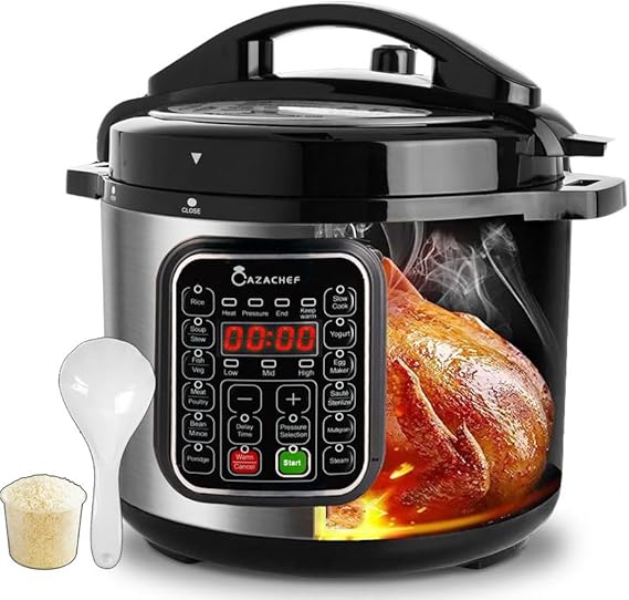8qt stainless steel Pressure Cooker | 24-hour Presetting electric rice cooker, 14 in 1 slow cooker with temperature control | LED Multifunction Steamer, Food Warmer with nonstick pot