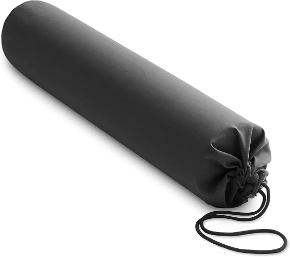 Saloniture Microfiber Cylinder Pillow Case Cover for Massage Table Bolsters - 30 x 6 Inch with Drawstring Closure, Black