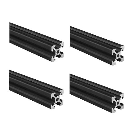 2020 Aluminum Extrusion V Slot 1220mm Long Black 4 Pack, Extruded Aluminum Profile 20 Series European Standard Anodized Linear Rail for 3D Printer Parts and CNC DIY 20 x 20 48.03" 4Pcs (Kwweeoo)