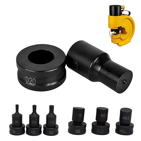 Round Punch Die for CH-70 Hydraulic Press - 1Pcs Hydraulic Hole Punch Round Die for Heavy Duty Metal Punching Dies for Steel Sheet, Copper Plate, Aluminum Plate Long-Lasting (8mm)