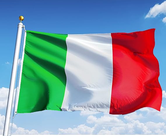 Italian Flag 3x5 Foot - Free Italy Flag Patch Included - Quality Polyester, Bright Vivid Colors, Durable Brass Grommets and Double Stitched - Perfect Banner for Indoor/Outdoor