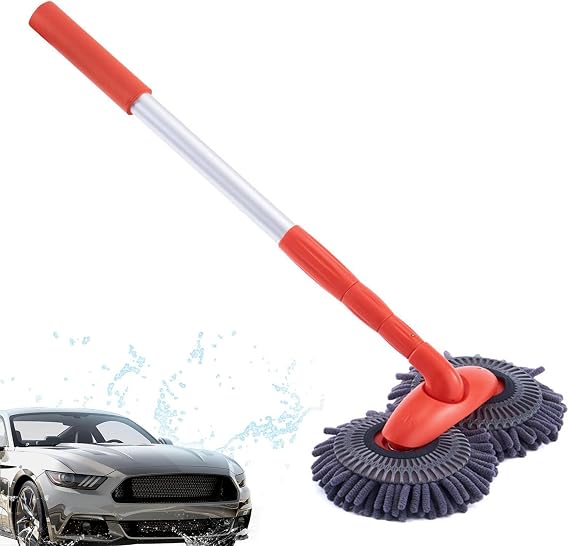 Car Wash Brush Long Handle - 360 Flexible Rotation Cleaning Brushes | Double Head Soft & Absorbent Wash Brush Cleaning Kits