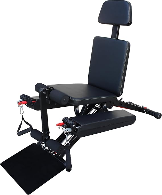 Multifunctional Weight Bench with Leg Extension and Preacher Curl Pad, Adjustable Foldable Workout Fitness Chair for Full Body Workout, Exercise Bench for Home Gym