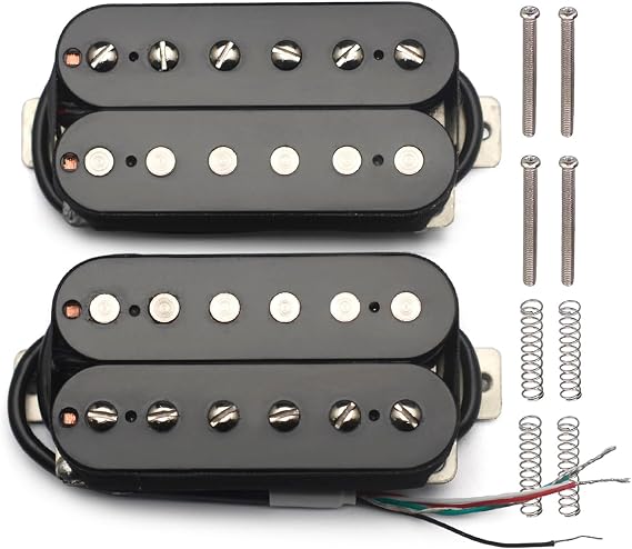 SAPHUE Alnico 2 Electric Guitar Pickup N-50 7-8K/B-52 8-9K Humbucker Alnico II Pickup Double Coil Pickup Guitar parts (Black)