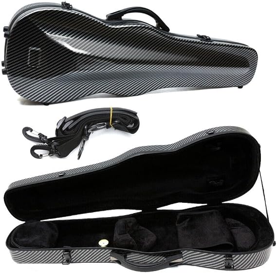 A Robust and Ultra-lightweight 4/4 Full Size Carbon Fiber Violin Case Weighing Approximately 2 Kg Violin Bag Violin Backpack (Black)