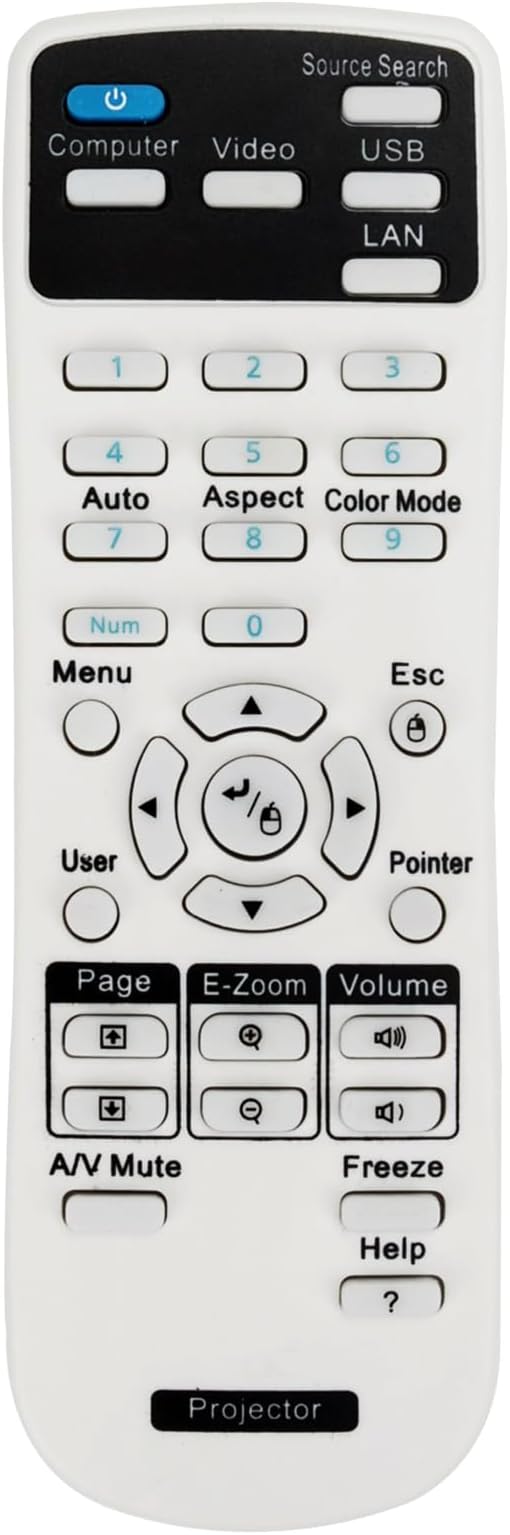 Universal Projector Remote Control Compatible for Epson | BrigHtLink,Powerlite Series,Home Cinema,EX/EB/VS/EMP Series Projectors