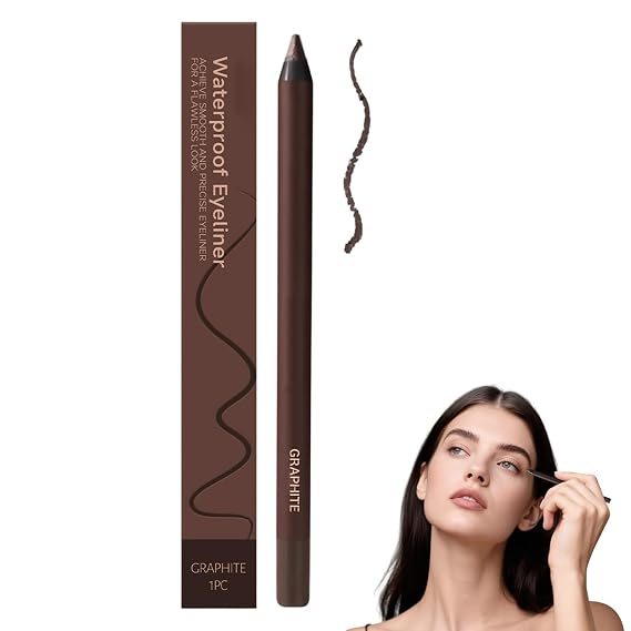 24 Hr Waterproof Eyeliner Duo Sharpenable Eye Pencil, 2025 Upgrade Persona Eyeliner Pencil Waterproof, Long Lasting Eye Liner for Daily Makeup, No Smudging, Fading, Smooth And Easy To Color (Graphite)
