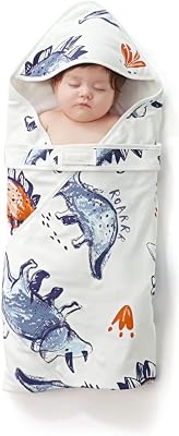 bc babycare Swaddle Blanket,Soft and Comfortable Cotton Fabric Hooded Swaddle Blanket, Adjustable Soothe Belt Blankets