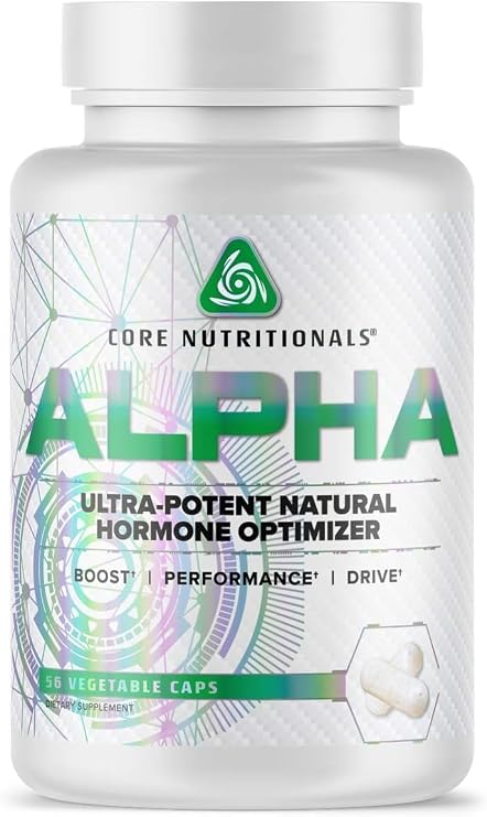 Core Nutritionals Alpha Hormone Optimizer, Men's Health, 56 Veg Caps | Hormonal Balance Support, Weight Management Support, Energy Support, Men's Wellness Support, Ultra Potent Formula