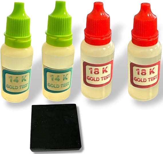 14K 18K Gold Test Acid Solutions Tester Detect Your Gold Tester Kit for Jewelry with Black Stone
