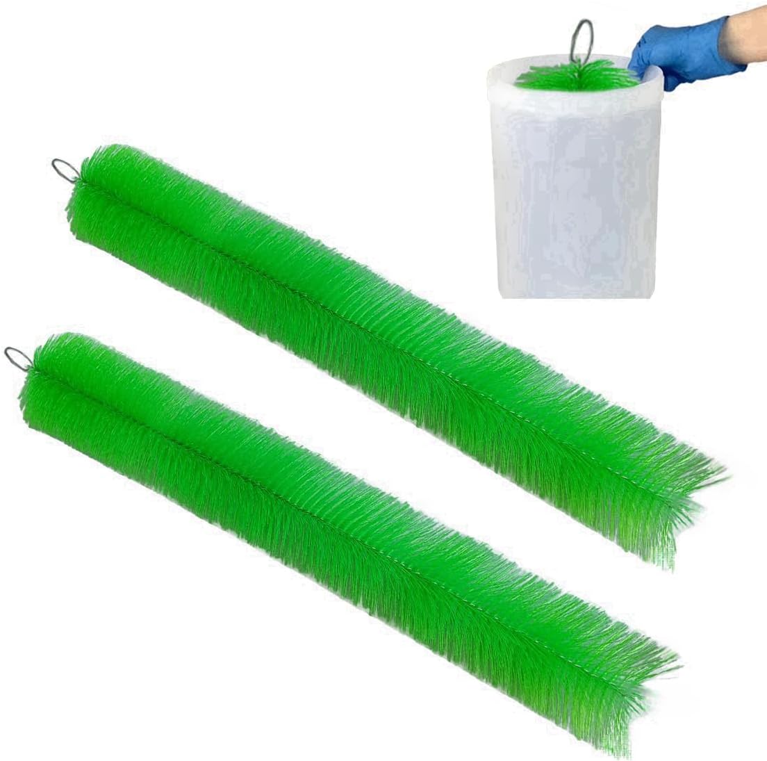 2Pcs Septic Tank Bristle Filter for 4 Inch Pipe, Long Barrel Brush Sewer Effluent Filter