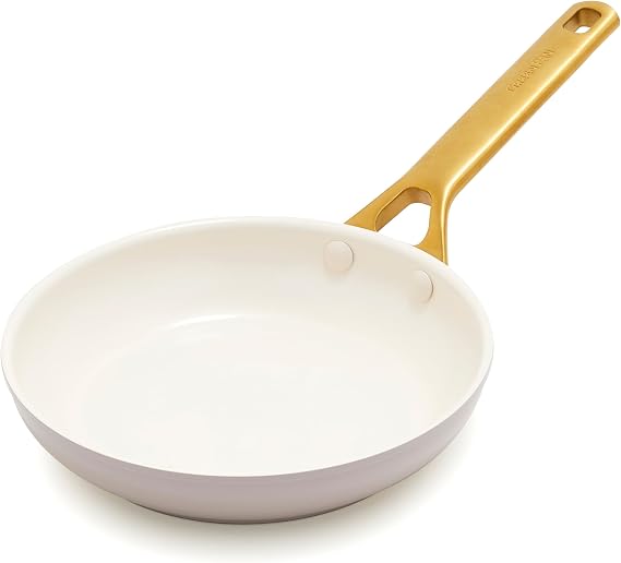 GreenPan Nonstick Reserve Pro 8" Frying Pan, NSF Certified Ceramic, Hard Anodized PFAS-Free Skillet, Stainless Steel Handles, Oven & Dishwasher Safe, Oyster Gray
