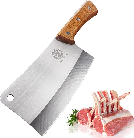 Meat Cleaver - 7'' Heavy Duty Butcher Knife Meat Chopper Bone Cutting Knife - High Carbon German Stainless Steel - Pearwood Handle for Home Kitchen and Restaurant 2025 Gifts