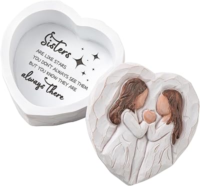 Sister Birthday Gifts, Sister Figurines Small Keepsake Box - Mothers Day Gifts for Sisters, Big Sister Gift from Sisters, Sister-in-Law Gift - Soul Sister for Girls Hand-Painted Decorative Boxes