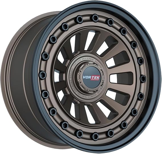 Vortek VRD-702 18X9 5x127 5x139.7-12 Cb 78.1 Matte Bronze With Black Bolts & Lip