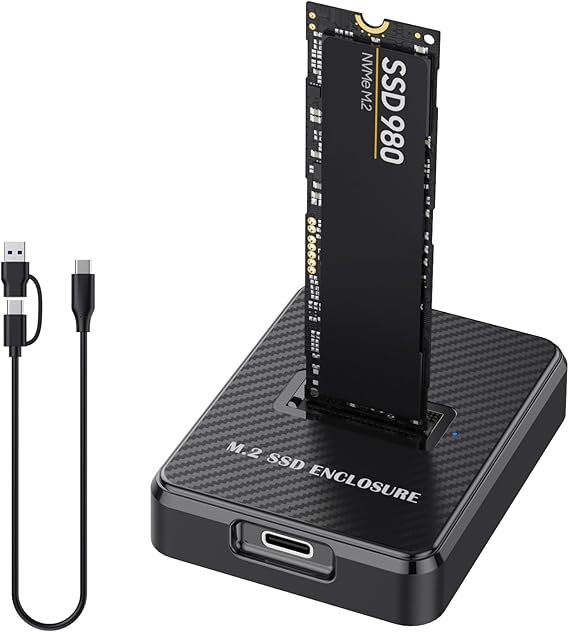 NVMe M.2 Reader/Writer, M.2 SSD to USB-A/C Reader Adapter Compatible with M.2 (M Key, B+M Key) NVMe Dock, Size for 2280 2260 2242 2230