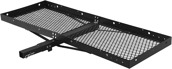 Heavy Duty Hitch Cargo Carrier for SUV, RV & Truck with Folding for Mobility Scooter/Wheelchair, 500 lbs Capacity, Rustproof Design for Car, Cargo & Small Trailers - Hitch Mount