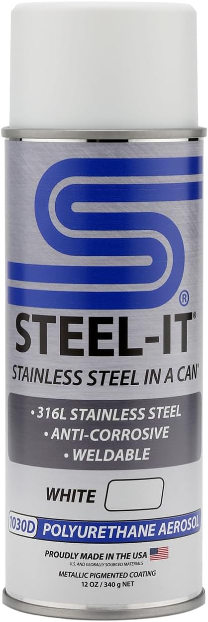 Steel-It 1030D Polyurethane, Industrial Paint Coatings, Weldable, Easy to Apply - White (1 Pack)