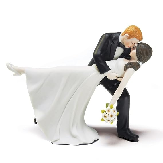 Weddingstar Romantic Dip Dancing Bride and Groom Couple Porcelain Figurine Cake Topper
