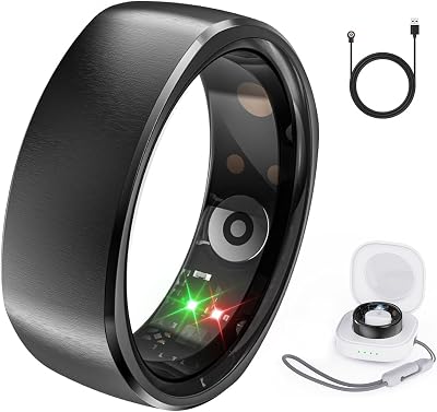 Smart Ring for Men Women Health Tracker with Heart Rate, Blood Oxygen, Blood Pressure, Sleep Monitoring, Fitness Step Tracking, IP69 Waterproof Rings for iPhone and Android,Up to 7-Day Battery Size 11