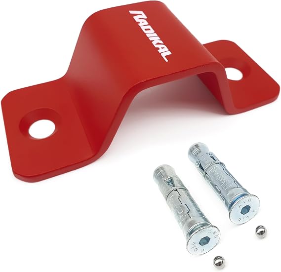 RADIKAL RK544R Security Anchor for Chain up to 40, High Security, More Visible, 2 Expansion Bolts, Anti Theft Floor and Wall Ground for Chain, Parking, Garage, Motorcycle, Trailer, Scooter, Bike