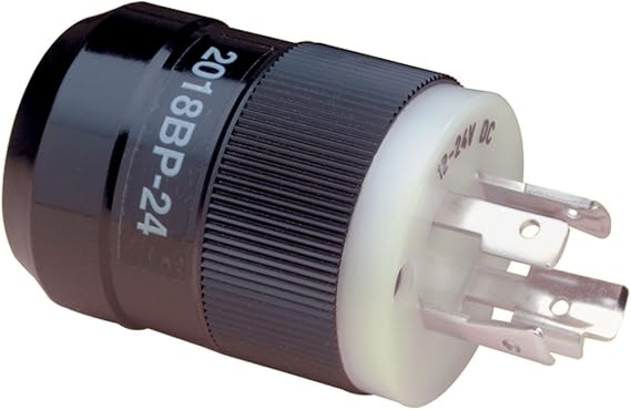 Marinco 2018BP-24 4-Wire 12/24V Trolling Motor Plug, Black