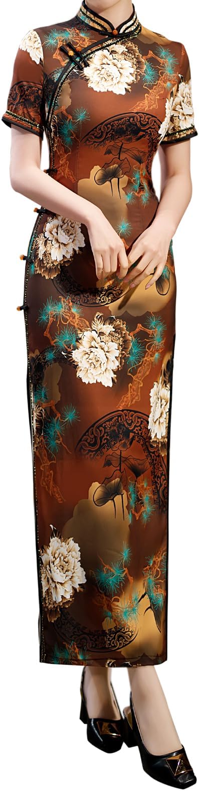 Women's Cheongsam Dress - Chinese Traditional Long Bodycon Qipao Dress