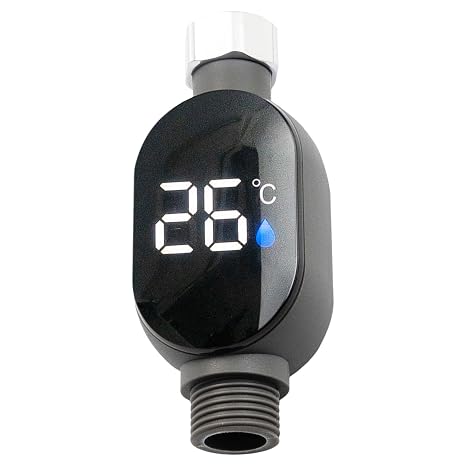 Shower Temperature Meter, LED Digital Display Temperature Gauge, Household Water Thermometers Water-Proof Bath Thermostat
