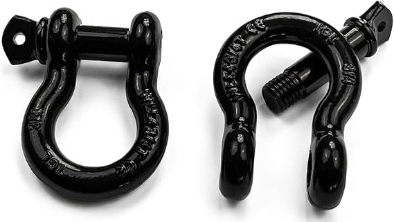 TGL 3/4 D Ring Shackles, Heavy Duty Tow Shackles with 7/8 Pin, 2-Pack.