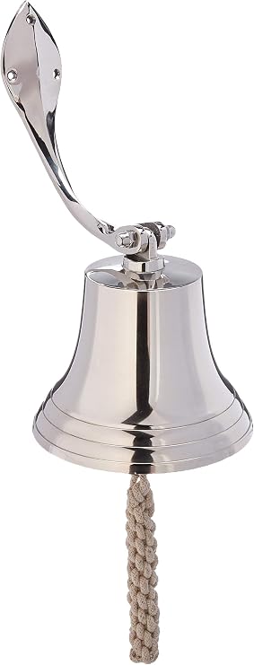 Hampton Nautical BL2021-9C Chrome Hanging Harbor Bell 7" - Nautical Decor - Nautical Home Decoration