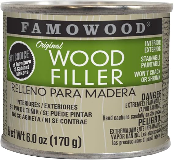 FamoWood 36141124 Original Wood Filler - 1/4 Pint, Maple