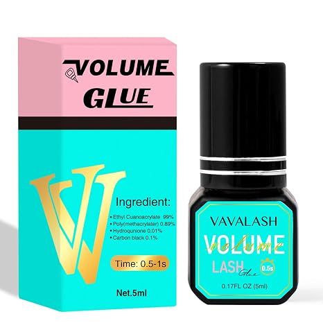 VAVALASH Eyelash Extension Glue Lash Extension Adhesive 0.5-1 Sec Drying Time Retention 9 Weeks Maximum Bond Lash Glue Long Lasting Black Lash Adhesive Professional Lash Artist Use Only (Volume,5ml)