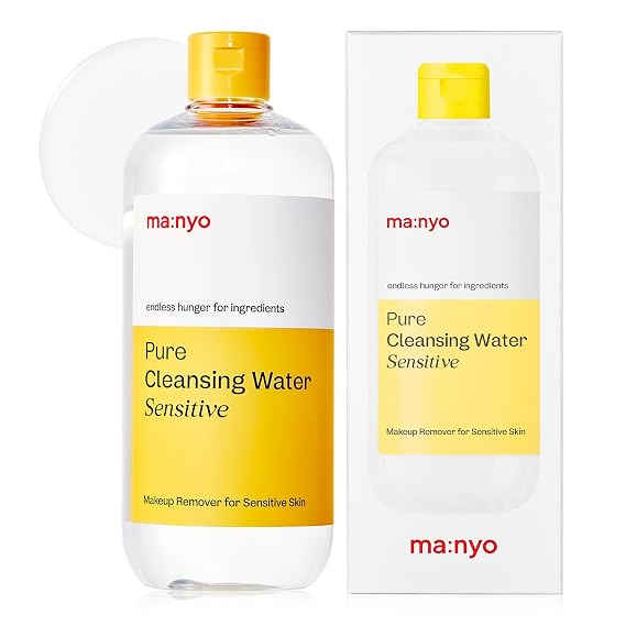 MANYO Pure Cleansing Water, Micellar Makeup Remover, Hydrating, 16.9 fl oz | Triple Korean micellar makeup remover and hydrating cleanser for sensitive skin, Korean skincare