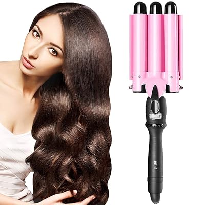 3 Barrel Curling Iron Hair Curling Wands Hair Curler 25mm Curl Hair Styling Irons Hair Crimper Deep Waver for Curler with Temperature Control 1inch Curl for All Hair Type