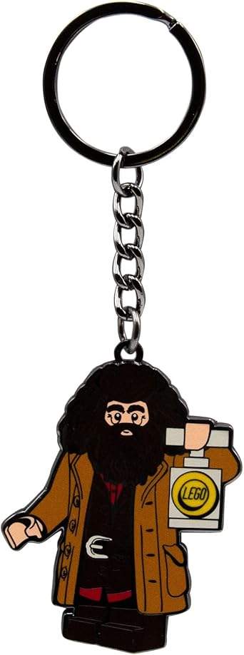 LEGO Harry Potter Hagrid (53285) Enamel Keychain for Car Keys, Backpack, Purse, Beach Bag, made of zinc alloy & enamel, includes metal keyring. Keychain total length is 4.5 inches.