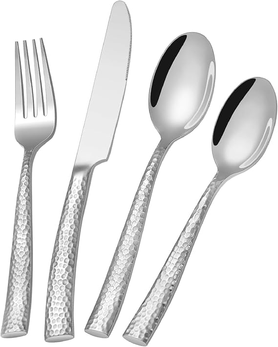 Silver 24-Piece Stainless Steel Heavy Duty Flatware Set