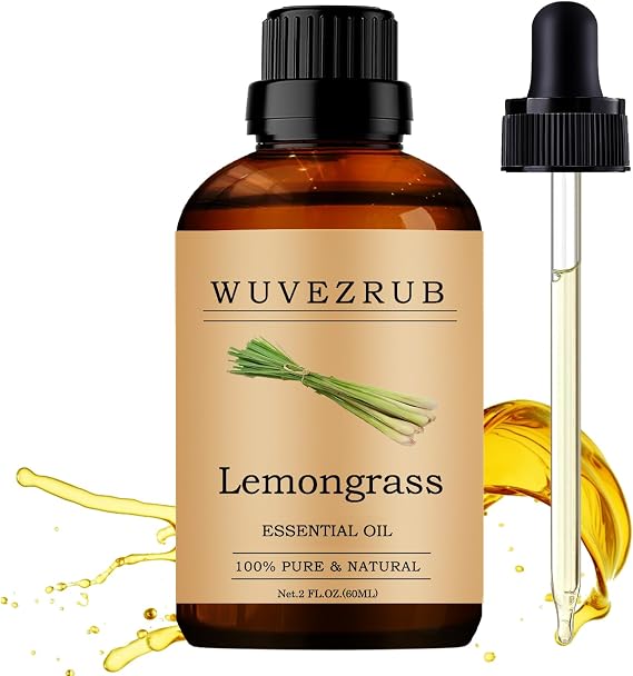 Lemongrass Essential Oil for Diffuser Aromatherapy DIY Soap-60ml | Pure natural lemongrass oil for skincare; long-lasting aroma for air freshening, suitable for home, office / 2 fl oz