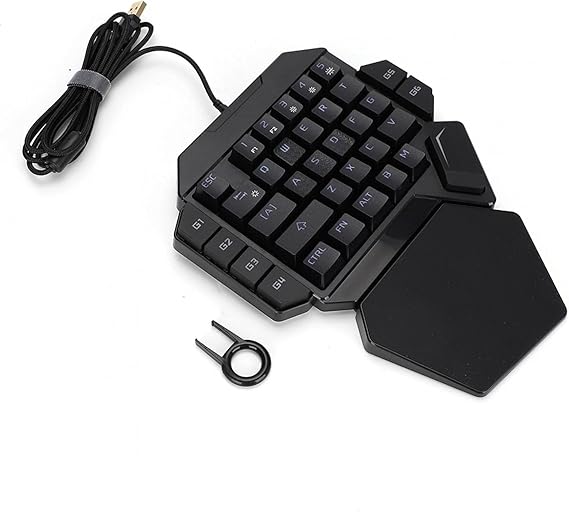 Joyzan One Handed Keyboard, Wired RGB Mechanical Gaming Keyboard 35 Key | Backlit USB Professional Mini Keypad Support 6 Macro Key Portable Single Hand Ergonomic Controller Wrist Rest PC Gamer Laptop