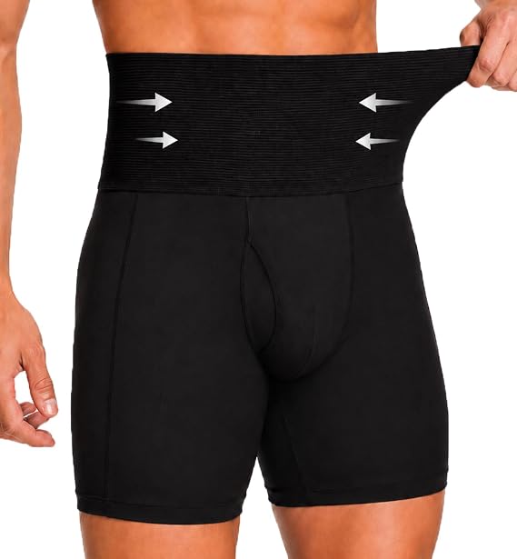 SEXYWG Mens Shapewear Tummy Control Shorts Stomach Compression Shorts Slim | Seamless Body Shaper| Slimming Waist Trainer| Breathable Stomach Shapewear| High Compression Underwear| Daily Wear& Travel