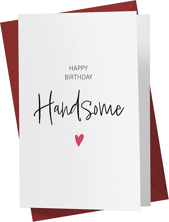 Karto Sweet Birthday Card for Husband Him - Large 5.5x8.5 inch Boyfriend Birthday Cards - Handsome