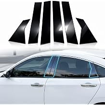 A Set Door Window B Pillar Post Cover Trim Molding Kit fit for Honda Civic 10th Gen 2016-2021 Accessories with Gloss Black Self-Adhesive